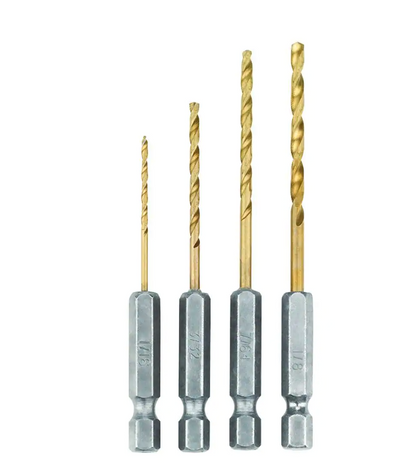 SpeedLoad Titanium 4-Piece Hex Shank Pilot Drill Bit Set