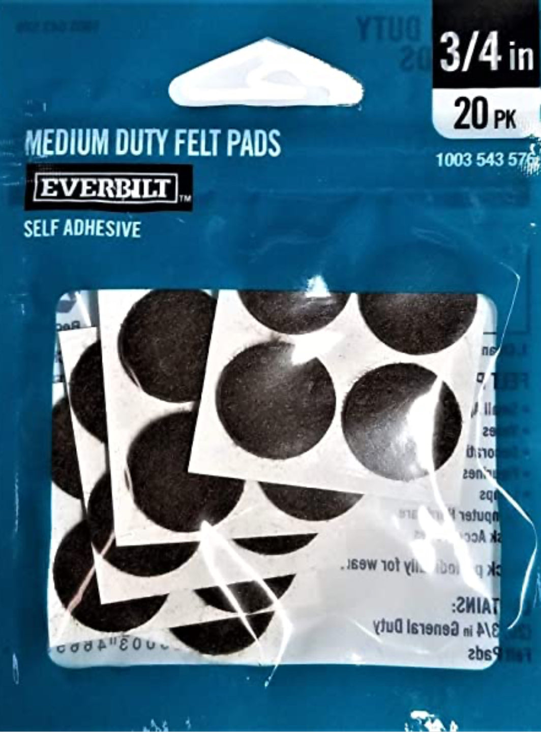 3/4 Med Duty Felt Brown Pads 20 Counts