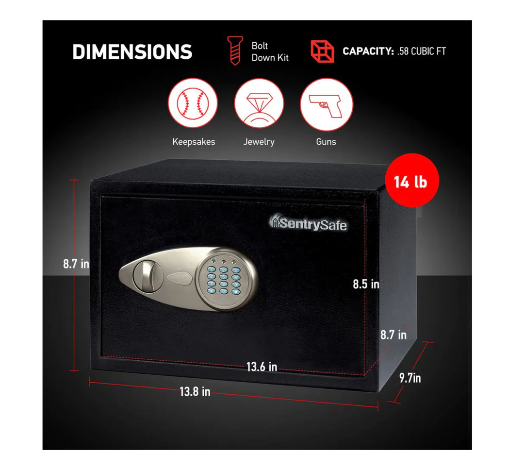 0.58 cu. ft. Safe Box with Digital Lock