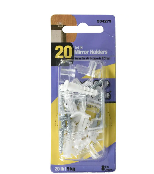 1/4 in. Plastic Mirror Clip (8-Pack)