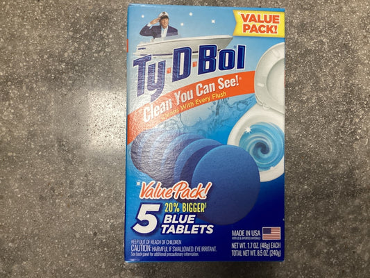 Ty-D-Bol 5 Pack Toilet cleaner blue tablets