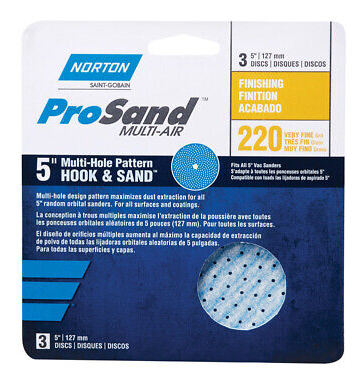 Norton 220 Grit Sandpaper Disc 5'