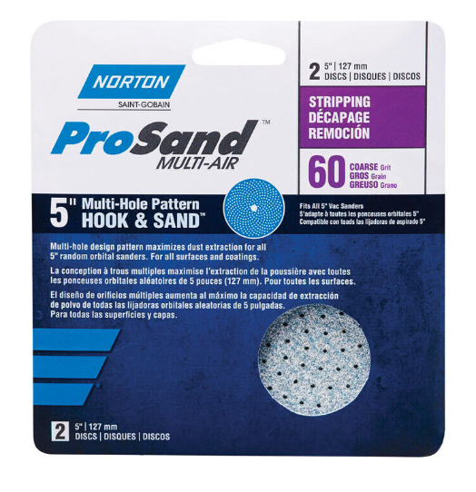 Norton 60 Grit Sandpaper Disc 5'