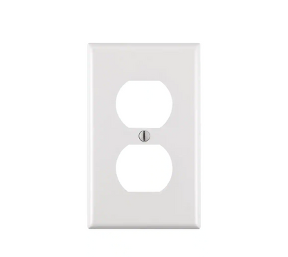 1-Gang Duplex Outlet Wall Plate White