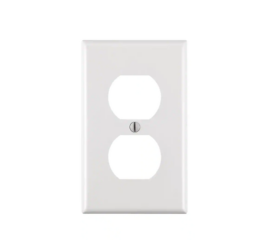 1-Gang Duplex Outlet Wall Plate White