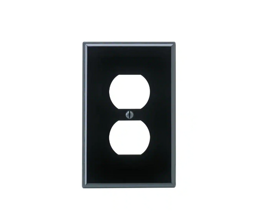 1-Gang Duplex Outlet Nylon Wall Plate Black