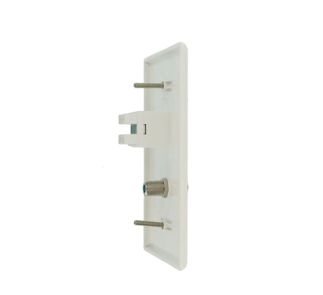 White 1-Gang Data Jack Wall Plate (1-Pack)