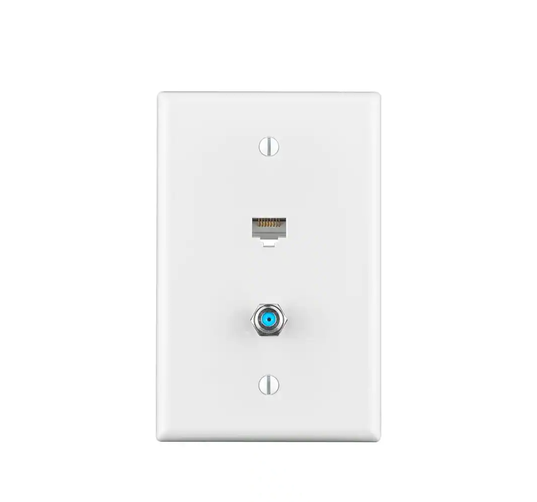 White 1-Gang Data Jack Wall Plate (1-Pack)