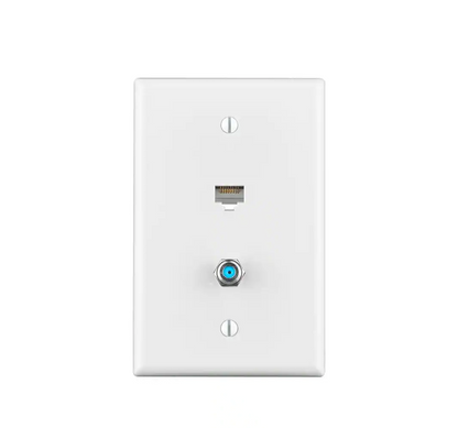 White 1-Gang Data Jack Wall Plate (1-Pack)