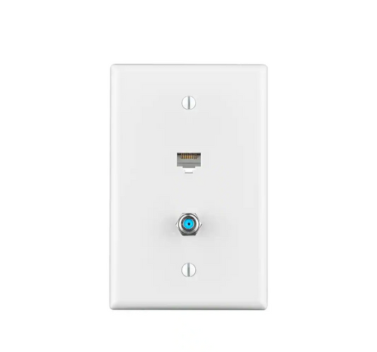 White 1-Gang Data Jack Wall Plate (1-Pack)