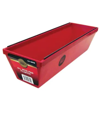 12" Red Plastic Mud Pan