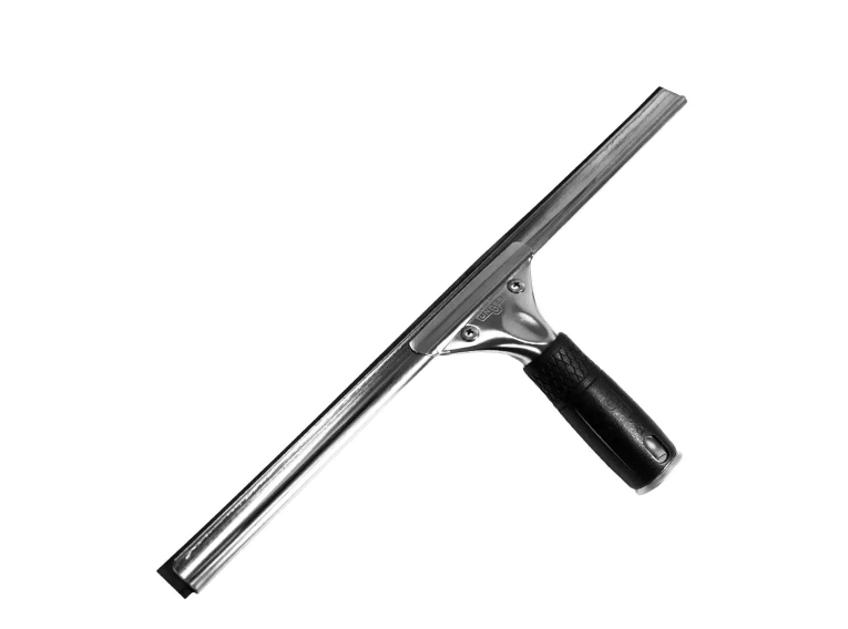 16 in. Stainless Steel Window Squeegee with Rubber Grip and Bonus Rubber