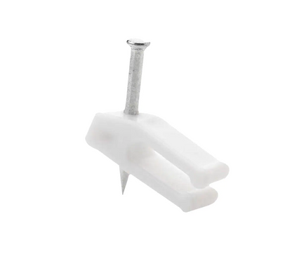 Telephone Wire Nail-In Clips, White (20-Pack)