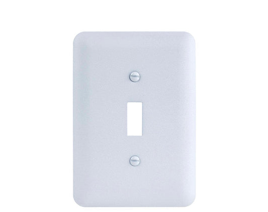 White 1-Gang Toggle Metal Wall Plate