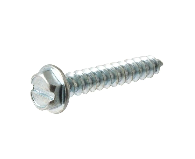 #8 x 1 in. Slotted Hex Head Zinc Screw (8-Pack)