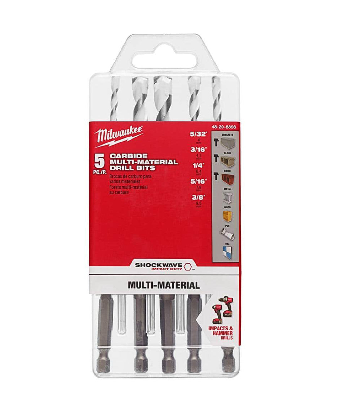 SHOCKWAVE Carbide Multi-Material Drill Bits Set (5-Pack)