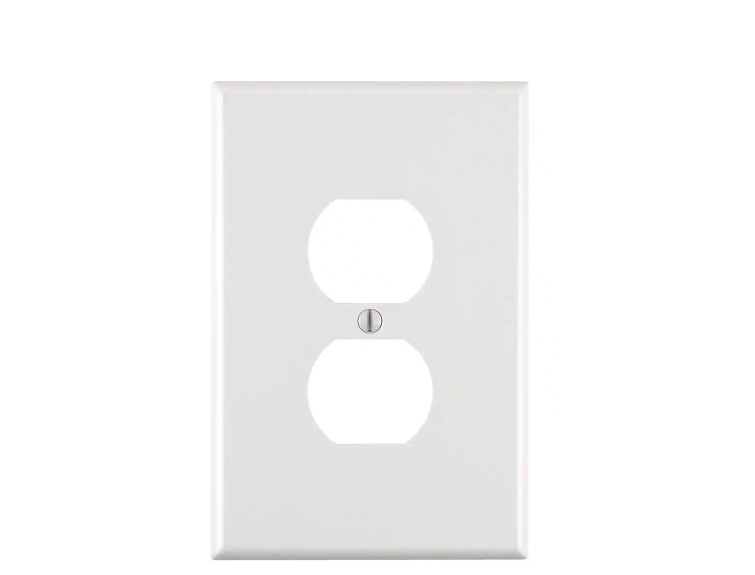 1-Gang Jumbo Duplex Outlet Wall Plate, White