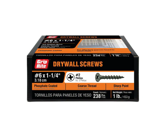 #6 x 1-1/4 in. Philips Drywall Screws (1 lb./Pack)