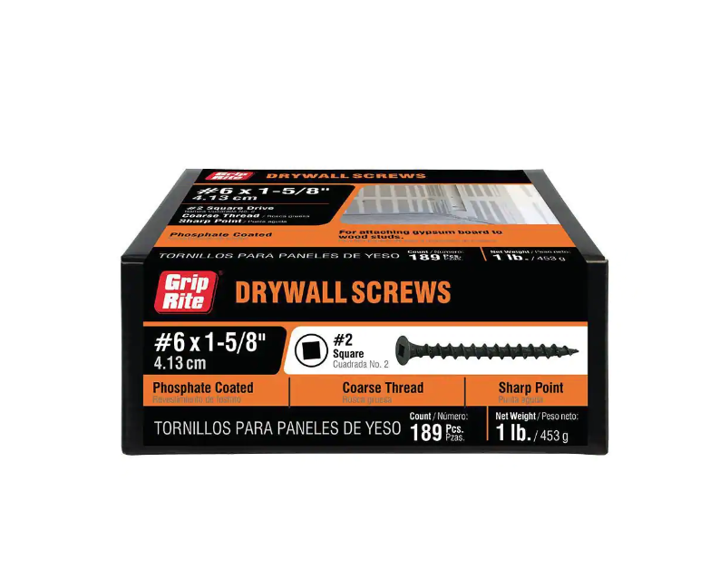 #6x 1-5/8" Philips Drywall Screws (1 lb./Pack)