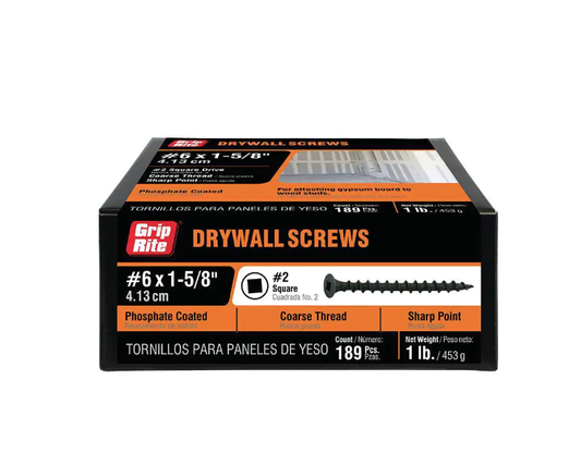 #6x 1-5/8" Philips Drywall Screws (1 lb./Pack)