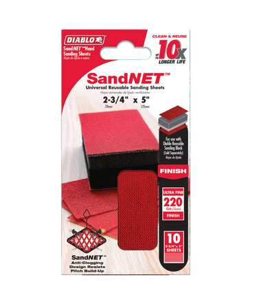 SandNet 220 Grit  2-3/4x5 in (10 packs)