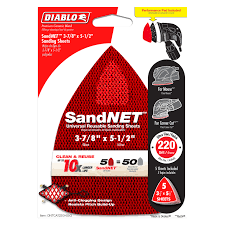 SandNet Universal Reusable Sanding Sheets 220 Grit 3-7/8x5-1/2 in