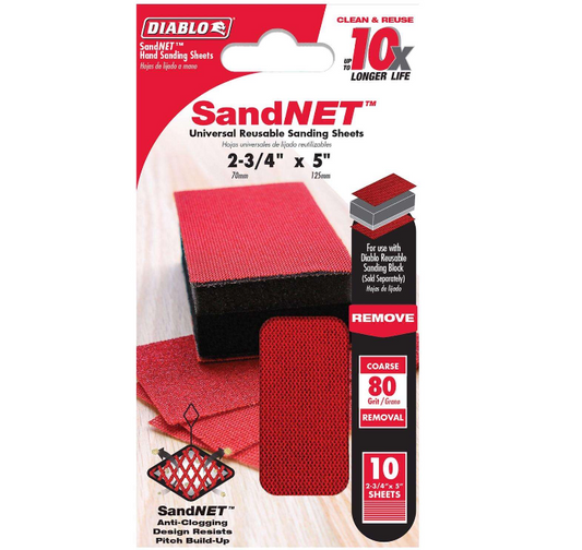 SandNet 80 Grit  2-3/4x5 in (10 pack)