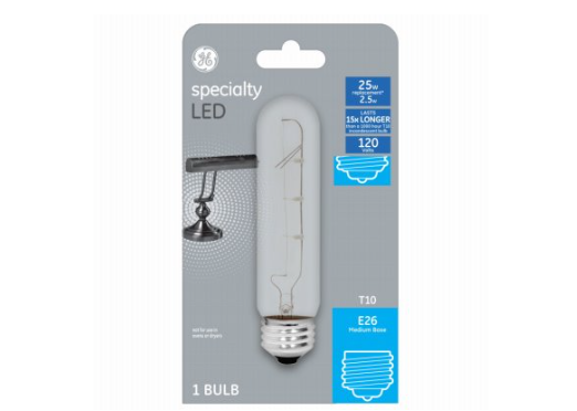 T10 LED Specialty Bulb Clear Medium Base 3-Watts