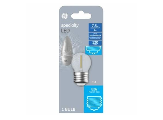 S11 E26 LED Night Light Bulbs Medium Base Clear 1-Watt