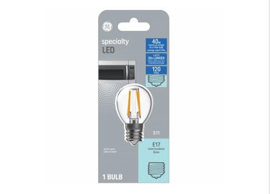 S11 E17 LED Light Bulb Warm White Clear 360 Lumens 3.5-Watts