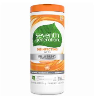 Seventh Disinfectant Wipes All Purpose Cleaning Lemongrass Citrus Disinfectant Cleaner 35 count