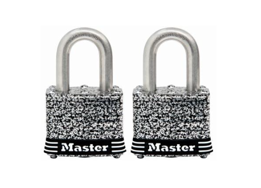 Weatherproof Laminated Keyed Padlock Stainless Steel 1.5-In. 2-Pk.