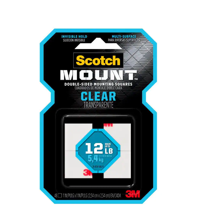 1 in. x 1 in. (2.54 cm x 2.54 cm) Clear Mounting Squares