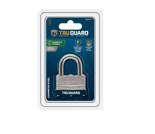 TruGuard Keyed Padlock, Warded Steel, 1.75-In.