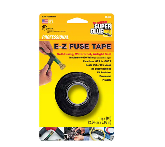 1-In. x 10-Ft. E-Z Fuse Silicone Tape Black