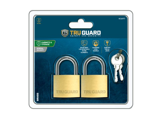 TruGuard Keyed-Alike Padlocks Solid Brass 1-9/16-In (2-Pk)