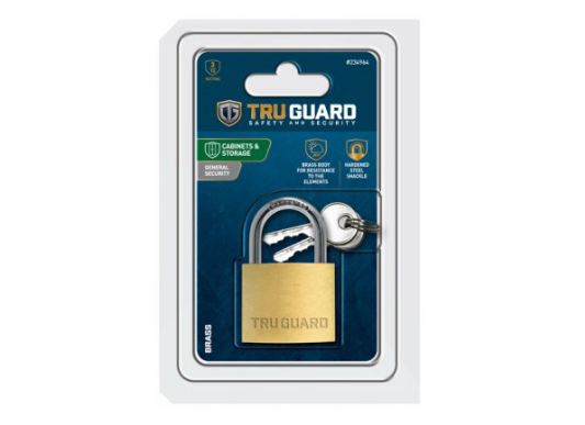 TruGuard Keyed Padlock Solid Brass, 1-9/16-In.