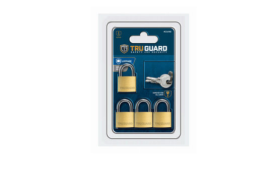 TruGuard Keyed-Alike Padlocks Solid Brass 3/4-In  (4-Pk)