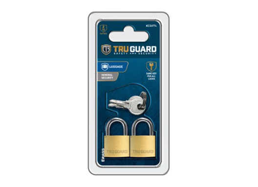 TruGuard Keyed-Alike Padlocks Solid Brass 3/4-In (2-Pk)