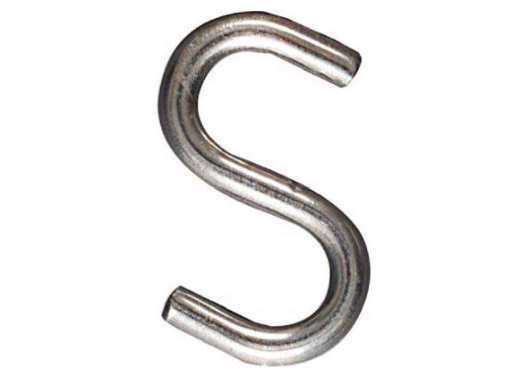 Open S Hook, Stainless Steel, 2-1/2-In