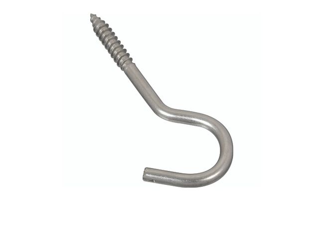 Screw Hook, Stainless Steel, 3/8 x 4-7/8-In.