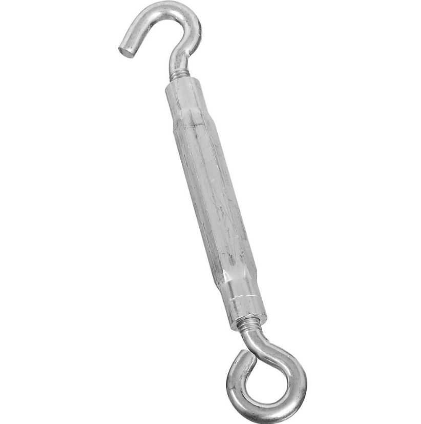 Turnbuckle, Hook & Eye, Zinc 3/8 x 10-1/2-In.