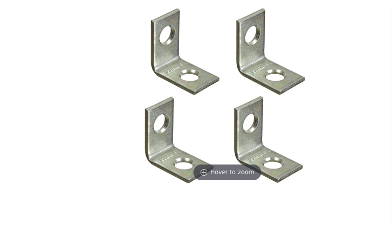 Zinc Corner Brace 0 .75 x .5-In.(4-Pk)