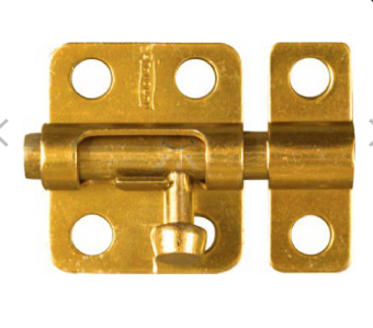 Window Bolt, Dull Brass, 2-In.