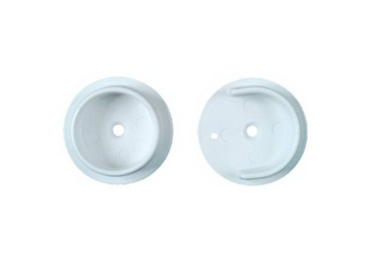 White Plastic Closet Pole Socket Set