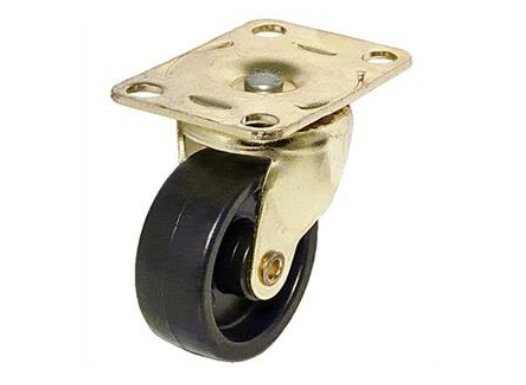 TG Plate Caster, Black With Brass Finish, 1-5/8-In., 2-Pk.