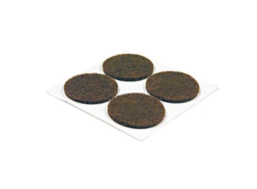 TG  Brown Round Felt Pads, Self-Adhesive, 1-In. (4-Pk)