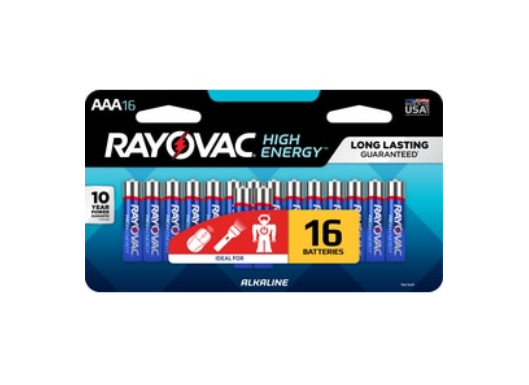 Rayovac High Energy AAA Alkaline Batteries (16 Pack)