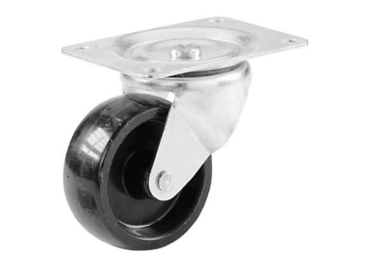 Swivel Plate Caster, Polypropylene Wheel, 2-In.