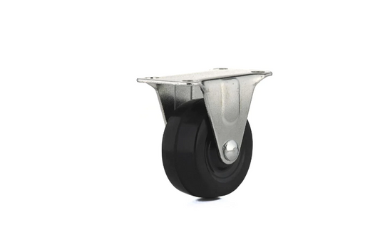 Rubber Wheel, Rigid Plate Caster, 2-1/2-In.